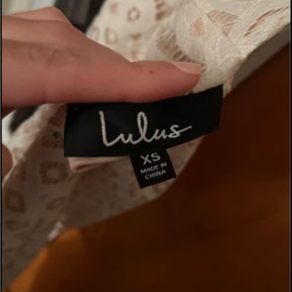 Lulus white and tan lace dress - Picture 4 of 4